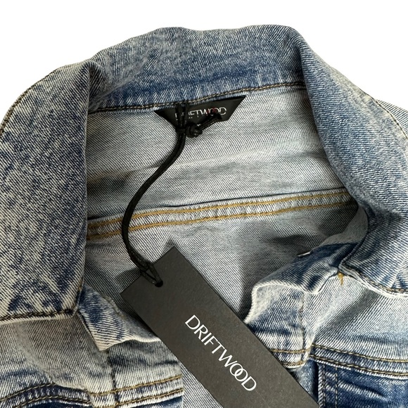 NWT Free People x Driftwood Trucker Bandana Insert Denim Jacket xs - Picture 7 of 12